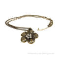 Designer with CZ diamond flower Fashion Pendant Vintage Necklace